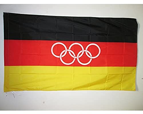 AZ FLAG Bandiera Squadra UNIFICATA Tedesca AI Giochi Olimpici 1960-1968 150x90cm - Bandiera GERMANICA 90 x 150 cm Foro per Asta