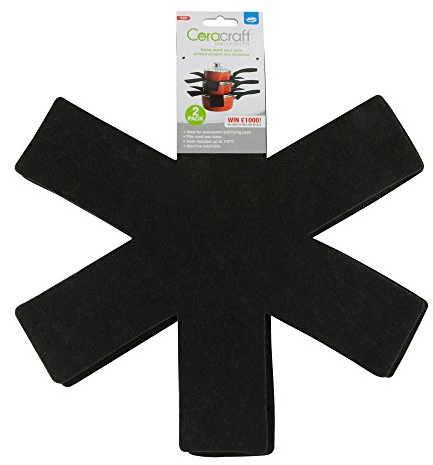 JML Heat-Resistant Felt Pan Protector (Set of 2) in Red/Black