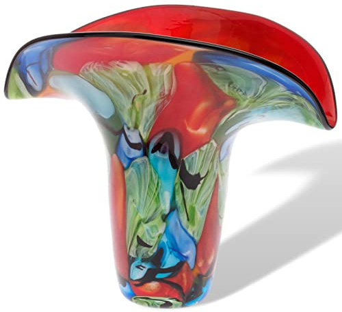 Glasvase Glas Vase im Murano Stil Glass vase Massive Tischvase 4,1kg
