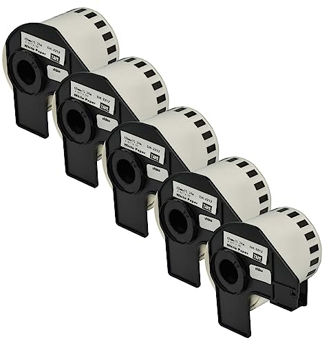 vhbw 5x Set Etiketten-Rolle 62mm x 15,24m kompatibel mit Brother P-Touch QL-580, QL-580N, QL-650, QL-650TD, QL-700, QL-710 Etiketten-Drucker