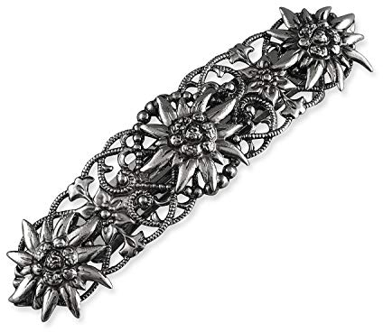 Rivelle Damen Trachten Haarspange 7 cm Haarschmuck Vintage Hochzeit Metall Silber