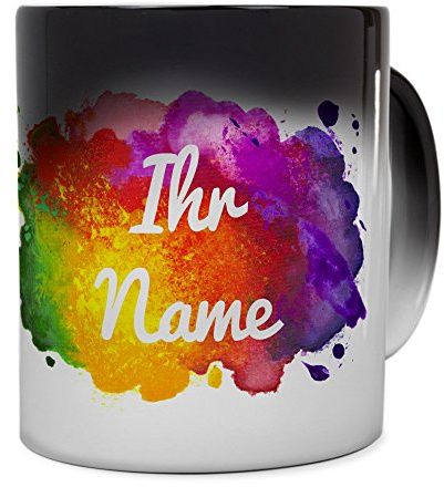 printplanet® Zaubertasse mit Namen personalisiert - Magic Mug - Motiv Color Paint individuell gestalten - Zauberbecher, magische Kaffeetasse