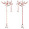 SLUYNZ 925 Argent Sterling CZ Fleurs Envelopper Boucles d’oreilles Pendre Chaîne pour Femmes Boucles d’oreilles de Mariée élégantes Mariages Fiançailles Goutte Boucles d’oreilles (B-Rose Gold)