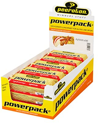 Peeroton Powerpack Riegel Apfelstrudel - Energieriegel ohne Zucker - Protein Snack Mahlzeitenersatz mit langanhaltender Energieverfügbarkeit - der Haferriegel, der sättigt und stärkt - 15 x 70 g