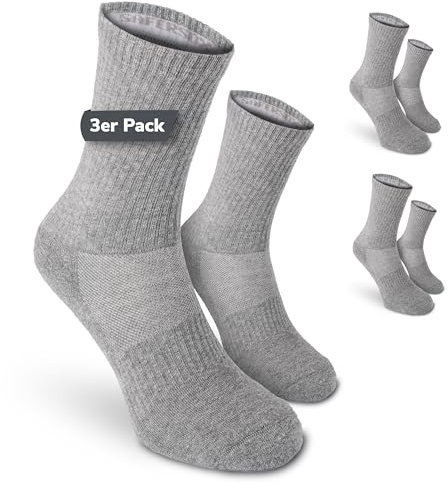 Safersox Mückenschutz Socken, 3er Pack, Grau-Meliert, 39-42