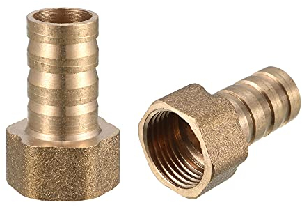 sourcing map 2Stk. Messing Schlauchtülle Anschlussstück 12mm Barb 3/8G Innengewinde Rohradapter