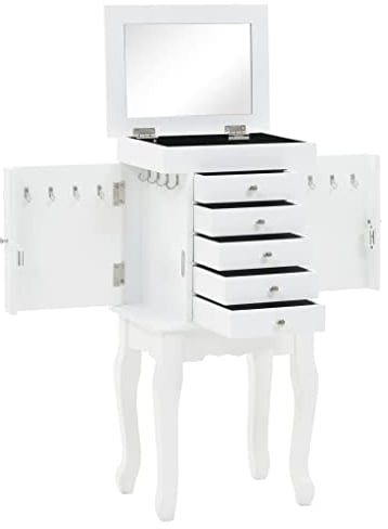 vidaXL Kiefernholz Schmuckkommode Schmuckschrank Schmuckkästchen Schmuckkasten