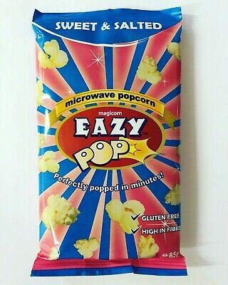 Eazy pop - Maïs soufflé micro-ondes - Sucré et salé - 85 g - Lot de 4