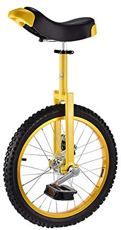 HWF Einrad 18 Zoll Rad Kinder Einrad für 10/12/13/14/15 Jahre Alt Kinder, Gut für Deine Tochter/Sohn, Mädchen, Junge Geburtstagsgeschenk, Einstellbare Sitzhöhe (Color : Yellow)