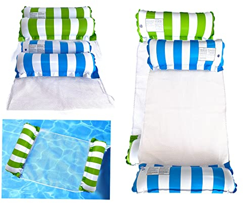 Liuer 2PCS Hamaca Flotante,Hamaca de Agua Cama Flotante de Agua Versátil Flotador de Verano Colchonetas Inflable Hamaca de Agua Pool Lounge Float Piscina Hinchable Inflable para Adultos Niños