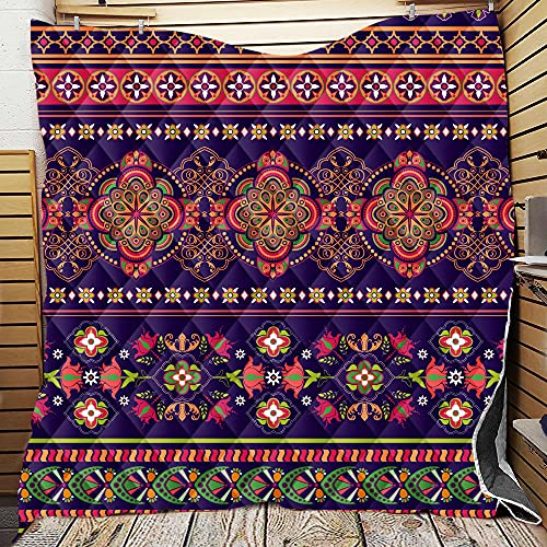 Chickw1 Exotisch Tagesdecke Bettüberwurf Gesteppt, Mikrofaser Tagesdecke Schlafzimmer Steppdecke Decke Überwurf Wohnzimmer Sofaüberwurf für Einzelbett Doppelbett (Barock,180x200cm)