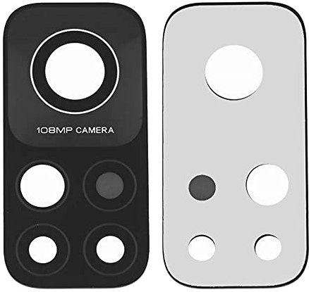 jbTec Kameraglas Ersatz mit Kleber kompatibel mit Xiaomi Mi 10T Pro 5G - Kamera Glas Camera Linse Glass, Farbe:Schwarz