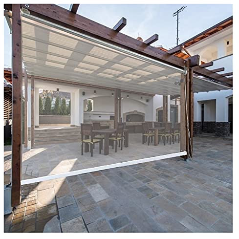 MAHFEI Store Enrouleur De Pergola Extérieure PVC Transparent, Grande Cloison Verticale Bouclier De Protection pour Écran De Bureau, Cafés, Caissier, Réception avec Raccords