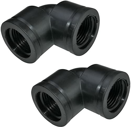 AERZETIX - C51741 - Juego de 2 - Codo de presión 90° para atornillar 1/2'' (Ø20mm) hembra/hembra - racor en codo para aducción agua de casa/riego/piscina/tratamiento de agua - presión 10 bares