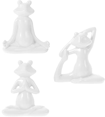 Frosch Familie Figuren Statuen Keramik: Porzellan Yoga Frösche Skulptur Sammeln Tier Figuren Frosch Ornament Für Home Garten Decor