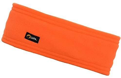 Lupa Handgefertigtes Unisex-Stirnband aus dreilagigem Mikrofleece – Stirnband-Ohrenwärmer – Ohrenwärmer für Damen und Herren – Ohrenabdeckung (Sunset Orange)