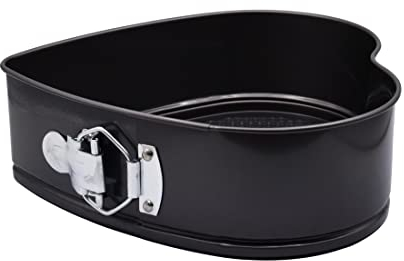 Abcsea 1 Stück Springformen, Backformen für Kuchen, Robuster 1 mm Kohlenstoffstahl, Puddingform, Springform Kuchenform Herz, Backform mit Antihaftbeschichtung, 25 cm