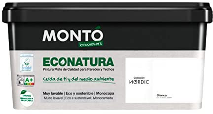 Pintura Plástica Mate para Paredes y Techos. Ecológica y Sostenible. Econatura (4L, Amarillo Pollito)