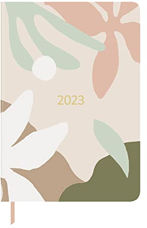 Idena 13874 - Terminkalender 2023, Floral, DIN A5, 192 Seiten, 1 Woche auf 1 Seite, Agenda