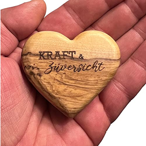 Handschmeichler aus Olivenholz KRAFT & Zuversicht personalisierbar (mit persönlicher Gravur)