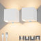 K-Bright 2PCS Akku Wandleuchte mit Bewegungsmelder Innen, 5W LED Akku Wandlampe Up Down Design Einstellbarer Abstrahlwinke für Wohnzimmer,Schlafzimmer Balkon, Flur,Treppen (Weiß)
