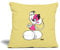 Spreadshirt Diddl Diddlina Füttert Vögelchen Kissenbezug 45 x 45 cm, One Size, Hellgelb