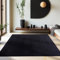 Homebyhome Kurzflor Teppich Wohnzimmer 200x300 (200 x 290 cm) Schwarz - Waschbarer Teppich für Schlafzimmer, Esszimmer und Ideal als Küchenteppich - Flauschiger Teppich Extra Weich, Rutschfest, Modern