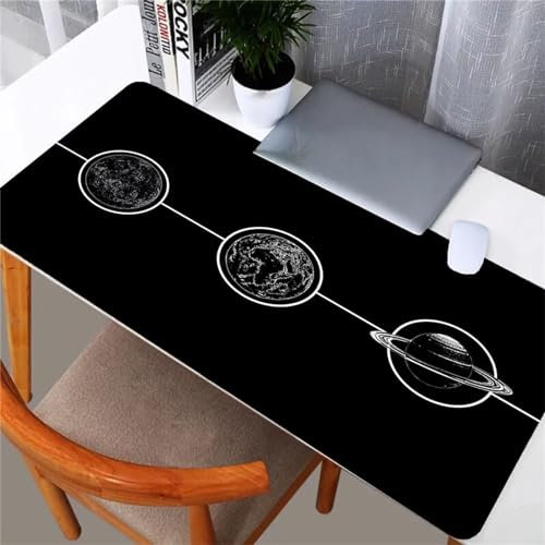 Tapis de Souris Gaming XXL 800x400mm,Grand Tapis de Souris,Tapis de Souris à Bords Cousus,Base en Caoutchouc antidérapante,sous-Main Bureau Gamer Extra Large en Tissu - Nourriture Blanche