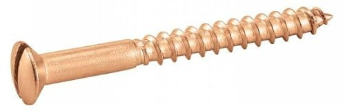 ACTON Vis à bois tête fraisée bombée fendue - Laiton 4x30 mm - Boîte de 100 - Vis, pointes, boulons