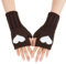 Leo Weicher, weicher Schal für Damen, die kurze Wolle lieben, süßer und modischer Schal für Herbst und Winter, fingerlose warme Handschuhe für Erstkommunion, Haar-Accessoires (Kaffee, Einheitsgröße),