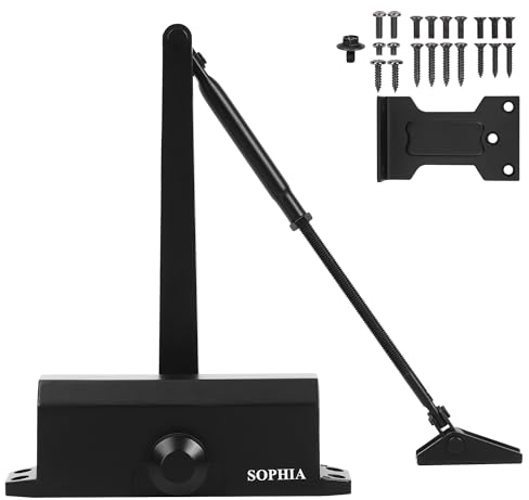 SOPHIA Ferme-porte automatique commercial, ferme-porte automatique pour la maison taille 3 DK500, ferme-porte hydraulique ignifuge 3H, modèle de raccord résidentiel et grandeur nature, certifié UL,