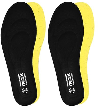 riemot 2 pares de plantillas de espuma viscoelástica para hombres y mujeres, suelas interiores de repuesto para deportes, botas de trabajo, entrenadores, tenis y zapatos para caminar, inserciones