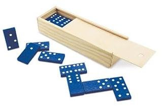 Lote de 20 Dominos de Madera de Color Azul - Dominós Baratos Detalles, Regalos Bodas, Cumpleaños hombres, mujeres, niños, adolescentes