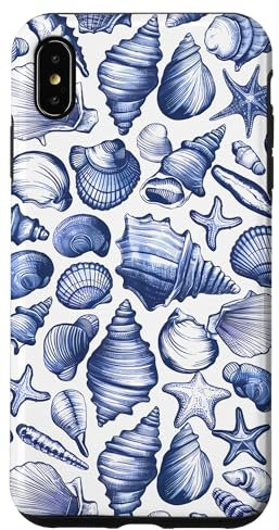 Coastal Beach Summer Ocean Seashell Blue Aesthetic Case for iPhone XS Max