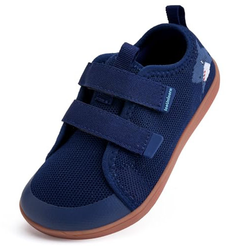 IceUnicorn Kinder Barfußschuhe Breite Zehenbox Jungen Mädchen Hausschuhe Minimalistische Outdoor Traillaufschuhe Walking Schuhe(Marine, 28EU Weit)