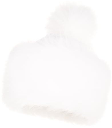Futrzane Classic Bommel Mütze - Fellmütze Damen - Russen Wintermütze aus Pelz (S, Weiß Classic)