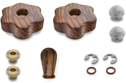 LELIT - Marax Upgrade Kit - for Mara & MaraX Coffee Machines - Water Steam Knobs & Lever - PLA2211 - Zebrano Wood