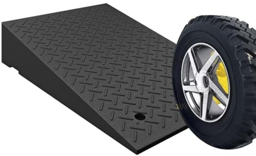 IMUNKT Autorampen Türschwellenrampe, Rollstuhlrampe Schwerlast Bordsteinrampe, 9-30cm Hohe Laderampen, Auffahrkeile Gummi Rampe Für Garage, LKW, Fahrräder, Wohnmobil(50 * 80 * 9cm/20 * 31 * 3.6in)