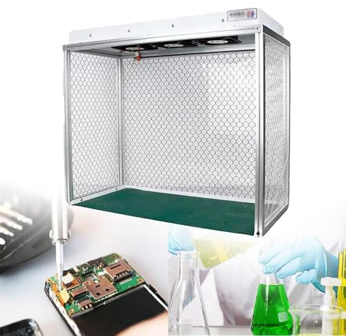 JJENXYYDS Staubfreier Raum Werkstatt DREI einstellbare Geschwindigkeit Vertikale Laminar Flow-Abzugshaube mit DREI Ventilatoren und HEPA-Filter, für staubfreie Arbeit, Handyreparatur, Werkstatt,220V