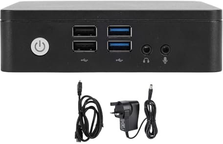 X5 Z8350 Micro PC, 4G RAM 64GB SSD Small Desktop Computer 4K Dual Band Gigabit Ethernet with 10 for Home Office Gaming (GB Plug)