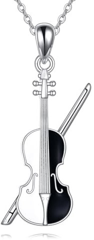 ONEFINITY Violine Kette 925 Sterling Silber Musikinstrument Kette Geige Anhänger Geigen Schmuck für Damen Geigerin
