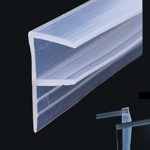 ACESOME Shower Screen Seal Strip, 2m Shower Door Seal Strip for Glass Bath Shower Screen Door Seal Strip, F-Type Shower Seal can Seal 0-10mm Gaps, Suitable for 10mm Thick Glass