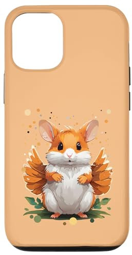 Custodia per iPhone 12/12 Pro Dolce criceto angelo signore bambini ragazzi ragazze animali verde 128