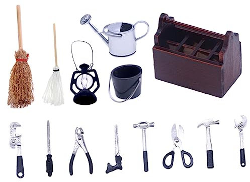 NAMOARLY 1satz Miniatur Werkzeugkasten Set Für Puppenhäuser Teiliges Zubehör Für Mini-häuser Realistische Und Metalloptik Deko-Element Für Kreative Szenen Und Modelle