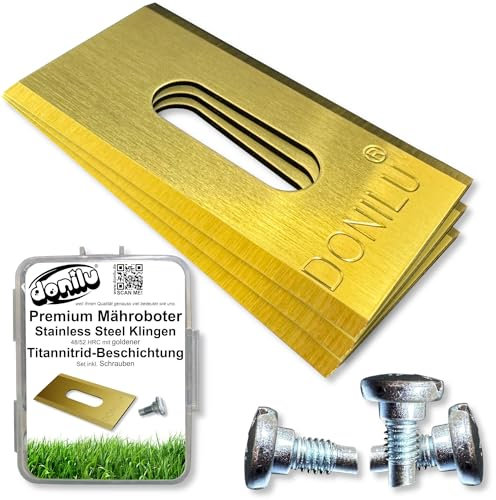 30x DONILU Langloch Titan Messer Klingen - kompatibel mit Husqvarna Automower, Gardena, Greenworks, Ferrex, McCulloch, Powerworks, Segway, Yard Force - Mähroboter Ersatzmesser als Ersatzteile