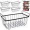 4 Pack Chest Freezer Baskets - Stackable Freezer Organiser for 198L Chest, Storage Basket Pantry with Handles for Kitchen Cabinets Pantry, Sort Frozen Foods and Save Space, Easy to Get Items