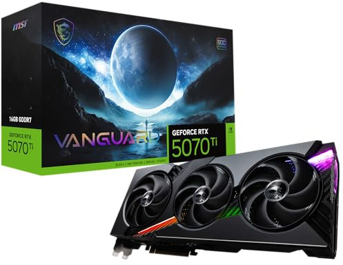 MSI Gaming RTX 5070 Ti 16G Vanguard SOC Carte Graphique (16 Go GDDR7, 256 Bits, Performances extrêmes : 2602 MHz, DisplayPort x3 2.1a, HDMI 2.1b, Architecture NVIDIA Blackwell)
