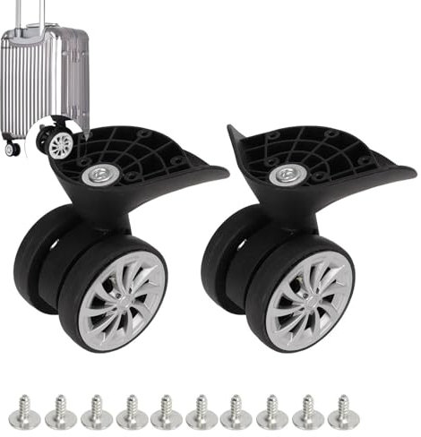 Beufee Gepäck Koffer, EIN Paar Nylon Schwarz Rad Ersatzteil Roller Koffer Tourister Reisekoffer Caster für Ersatz