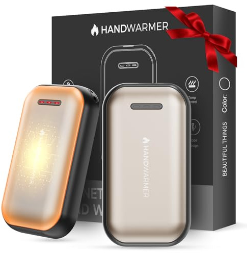 Fitabok Handwärmer Elektrisch 2-Pack – 6000mAh Magnetischer Taschenwärmer, USB-C Elektrische Handwärmer Wiederaufladbar Schnellheizung, 3 Heizstufen Bis 55°C, für Outdoor, Camping, Golf, Raynaud