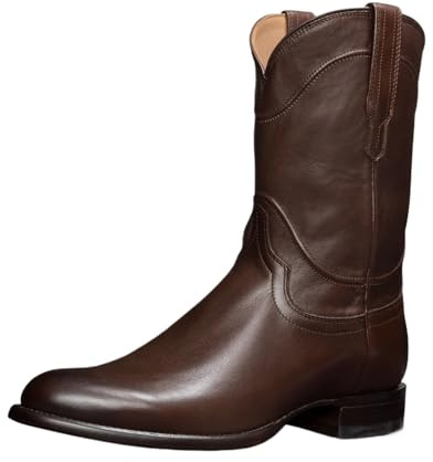 YXADGML Botas Cowboy Hombre Botas de cuero retro for hombre, botas de plataforma informales, antideslizantes, de talla grande, for caminar y hacer senderismo, zapatos sin cordones for otoño